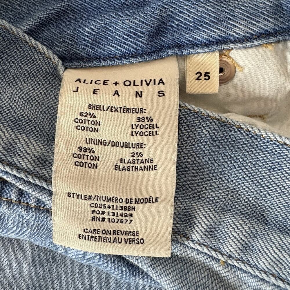 Alice + Olivia Cay Baggy Denim Cargo Jeans Wide Leg Brea Blue SZ 25 Streetwear - Picture 9 of 14